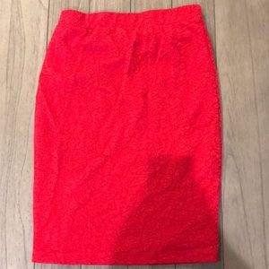 Red lace and lined skirt